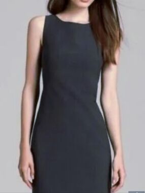 Theory Cotton Shift Dress, Made In USA, In NAVY